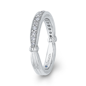 14K White Gold Round Diamond Half Eternity Wedding Band