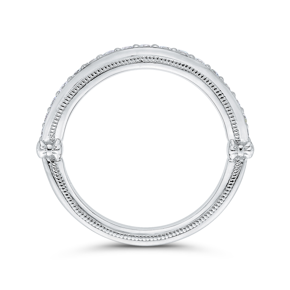 14K White Gold Round Diamond Half Eternity Wedding Band