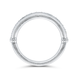 14K White Gold Round Diamond Half Eternity Wedding Band