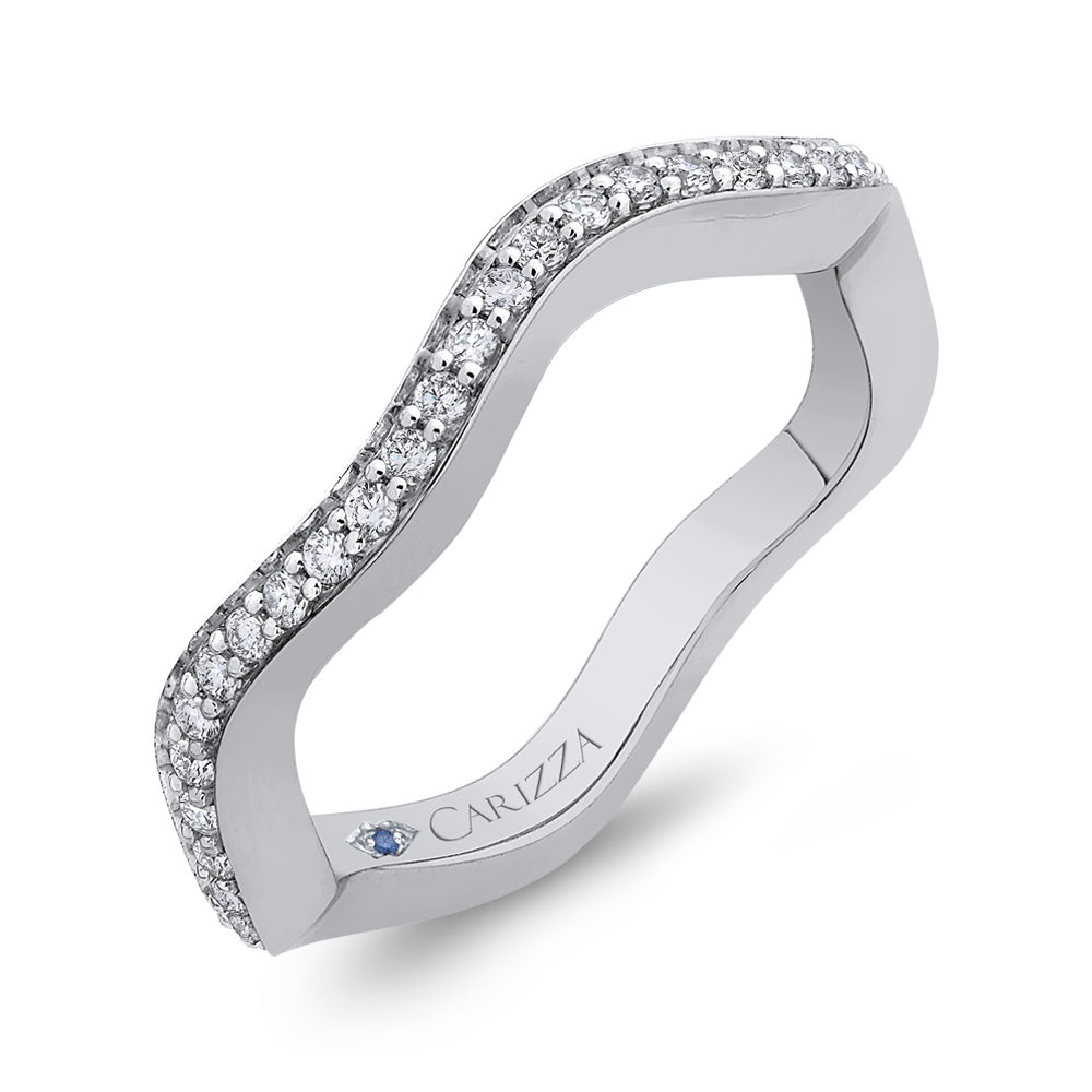 14K White Gold Round Diamond Wedding Band