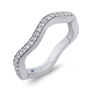 14K White Gold Round Diamond Wedding Band