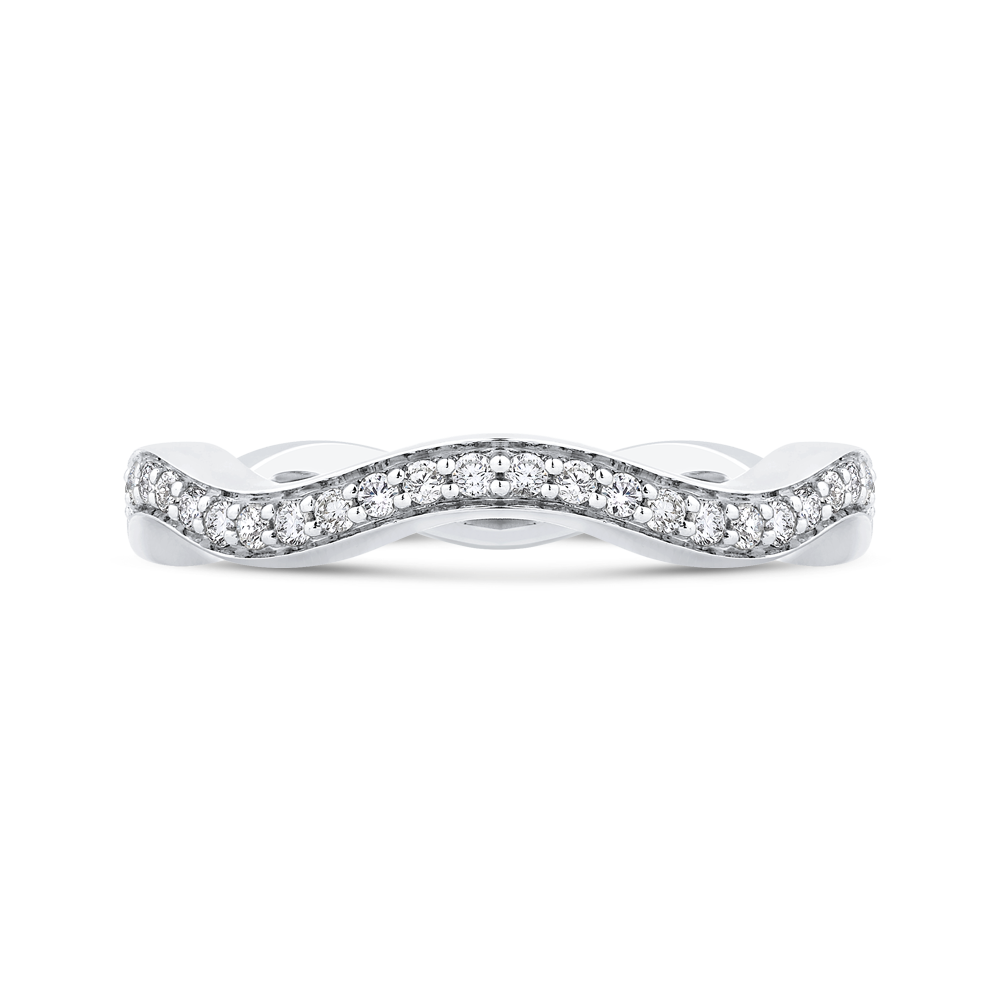 CA0272B-37W-1.00 Bridal Jewelry Carizza White Gold Round Diamond Wedding Bands