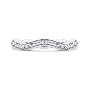 CA0272B-37W-1.00 Bridal Jewelry Carizza White Gold Round Diamond Wedding Bands