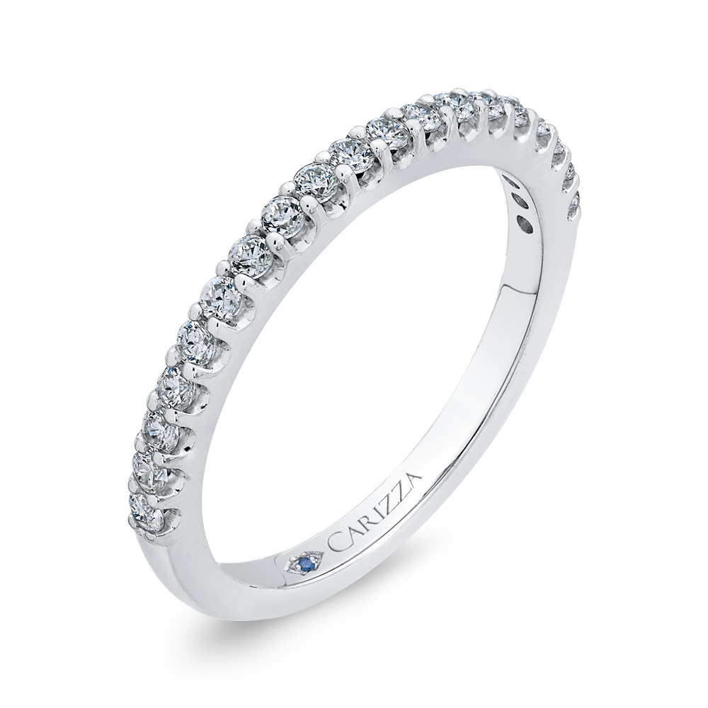 14K White Gold Round Diamond Wedding Band