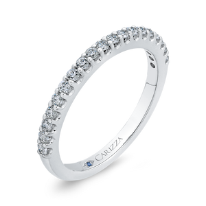 14K White Gold Round Diamond Wedding Band