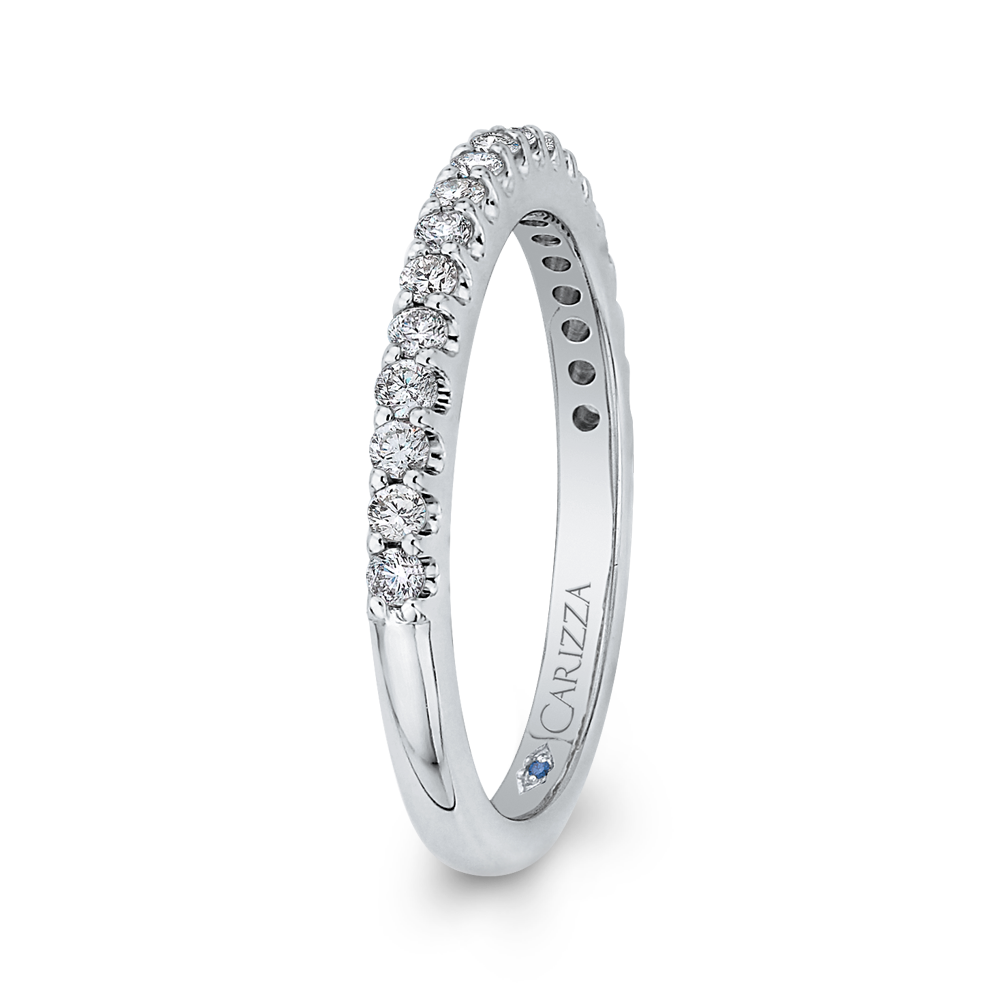 14K White Gold Round Diamond Wedding Band