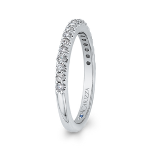 14K White Gold Round Diamond Wedding Band