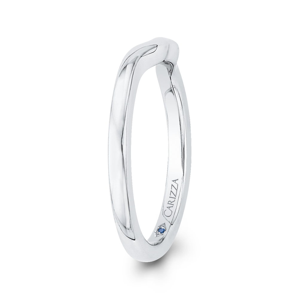 14K White Gold Plain Wedding Band