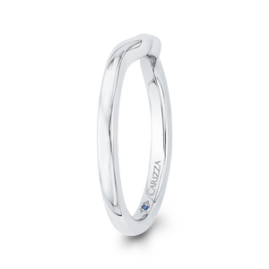 14K White Gold Plain Wedding Band