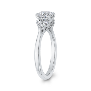 14K White Gold Round Diamond Classic Engagement Ring (Semi Mount)