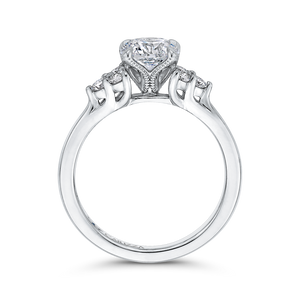 14K White Gold Round Diamond Classic Engagement Ring (Semi Mount)