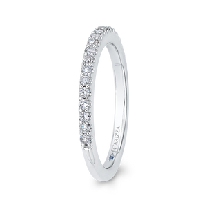 14K White Gold Round Diamond Half Eternity Wedding Band