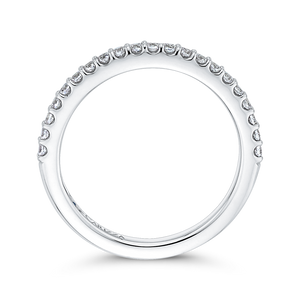14K White Gold Round Diamond Half Eternity Wedding Band