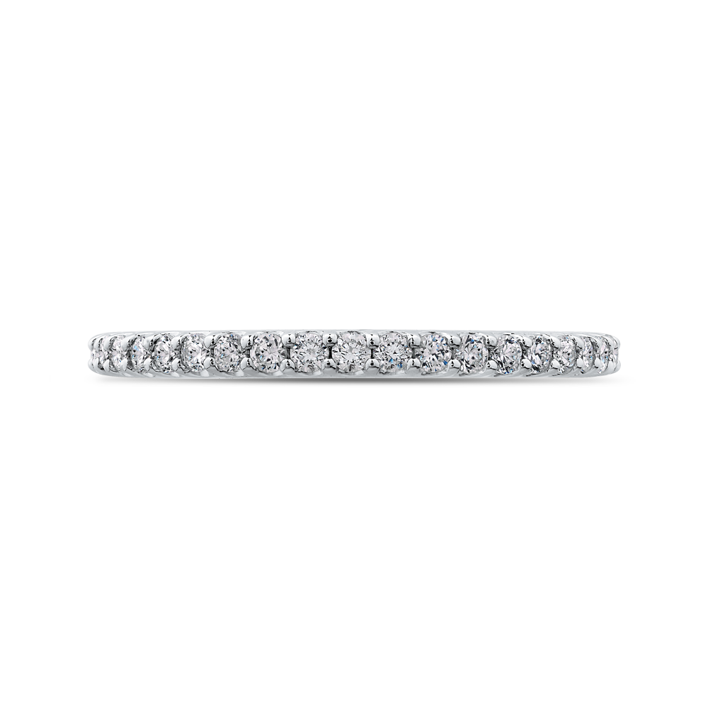 CA0275BH-37W-1.00 Bridal Jewelry Carizza White Gold Round Diamond Wedding Bands