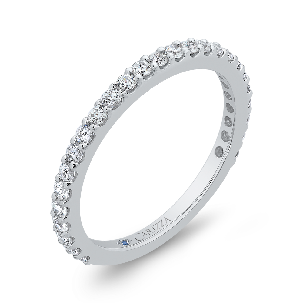 14K White Gold Round Diamond Wedding Band