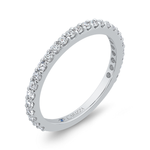 14K White Gold Round Diamond Wedding Band
