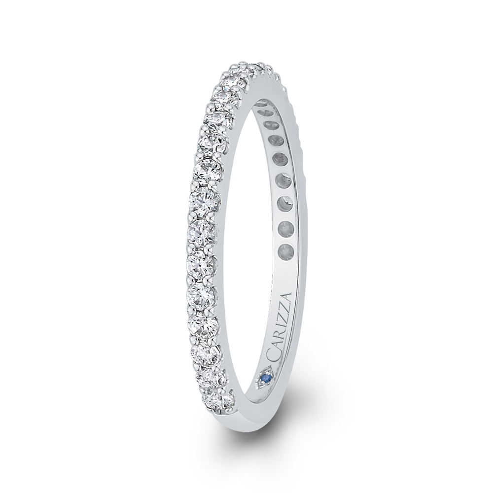14K White Gold Round Diamond Wedding Band