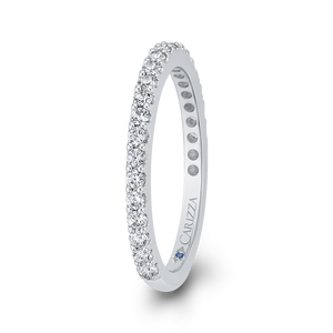 14K White Gold Round Diamond Wedding Band