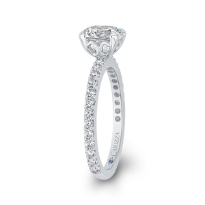 14K White Gold Round Diamond Classic Engagement Ring (Semi Mount)