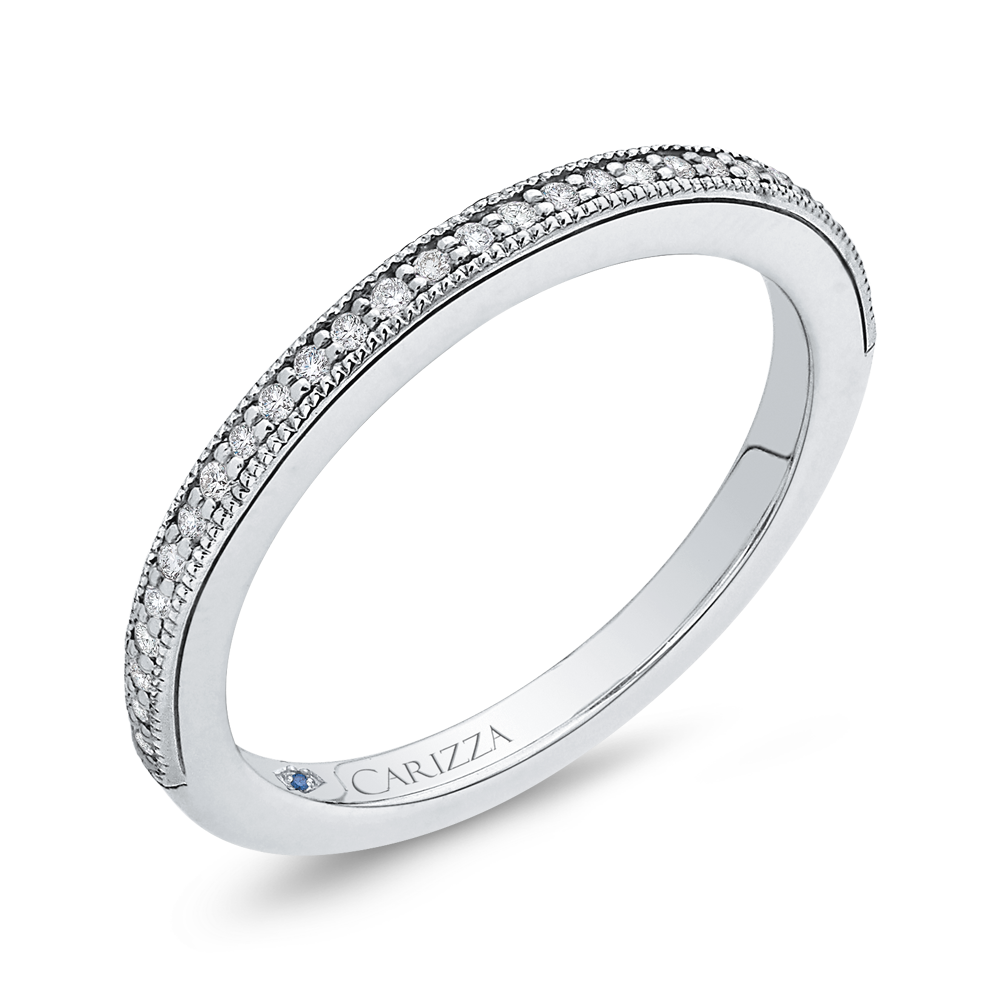 Round Diamond Half Eternity Wedding Band In 14K White Gold