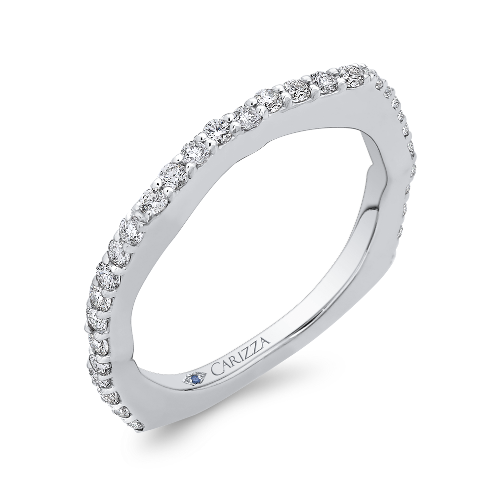 14K White Gold Round Diamond Wedding Band