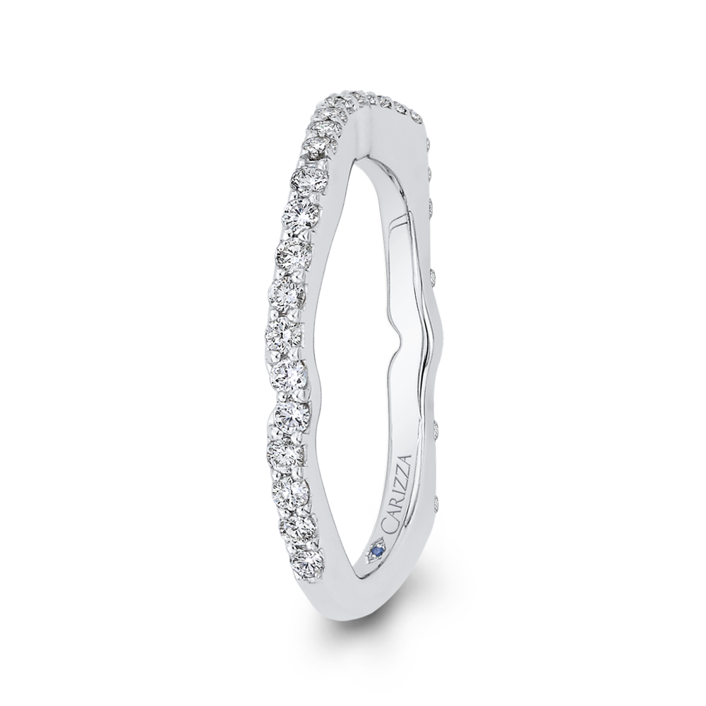 14K White Gold Round Diamond Wedding Band