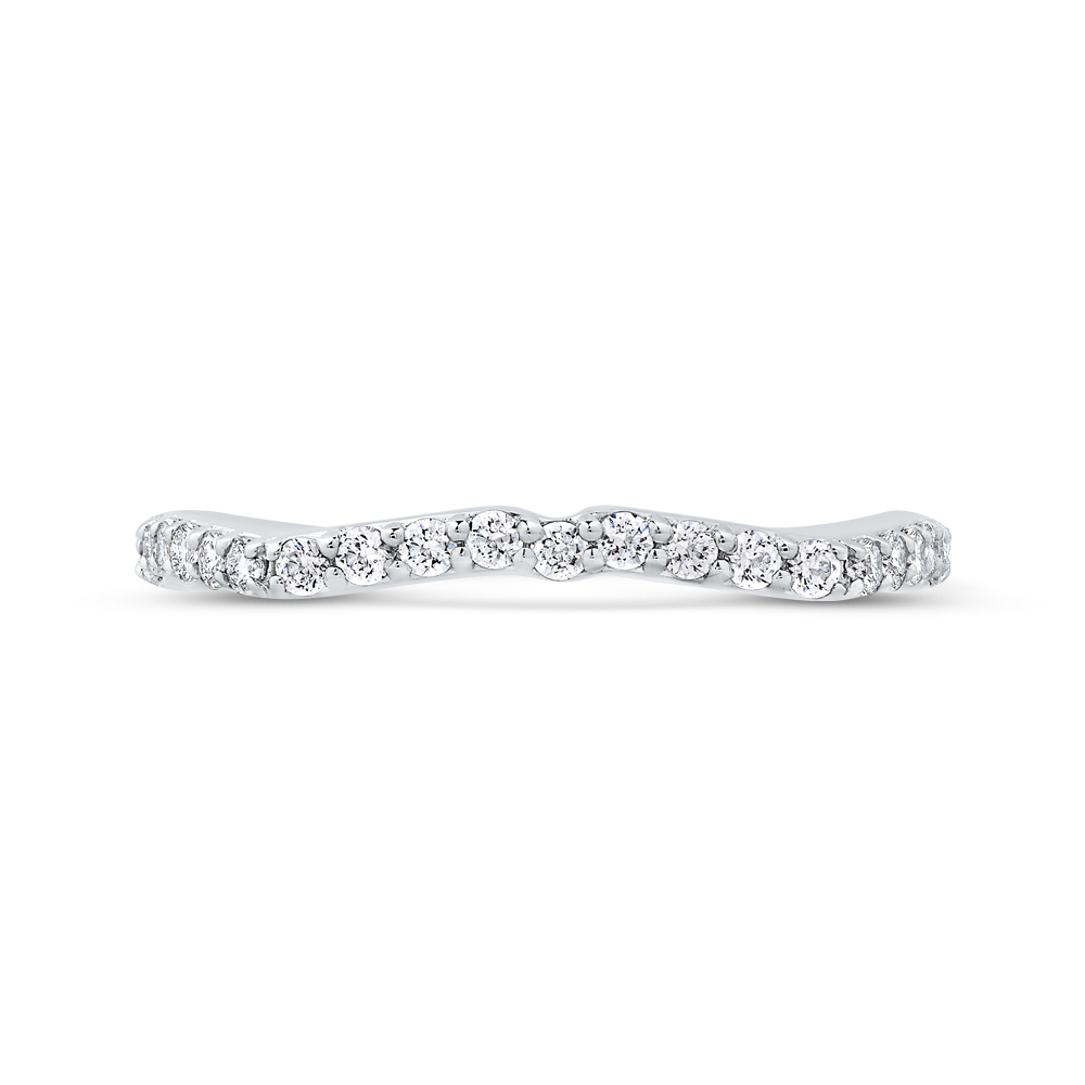 CA0278BQ-37W-1.00 Bridal Jewelry Carizza White Gold Round Diamond Wedding Bands