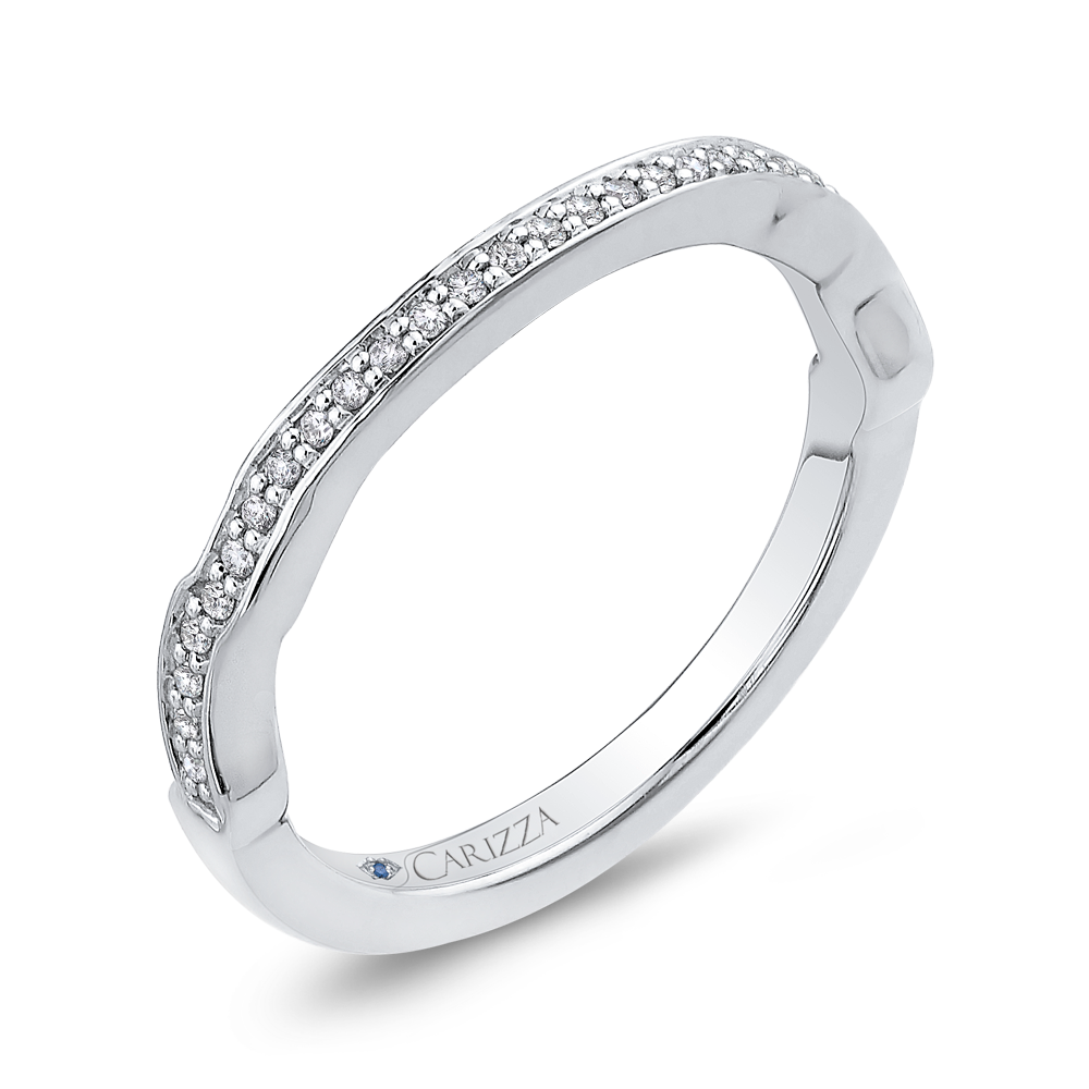 Round Diamond Half Eternity Wedding Band In 14K White Gold