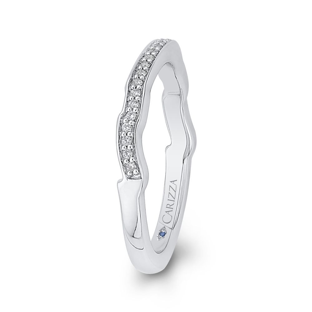 Round Diamond Half Eternity Wedding Band In 14K White Gold