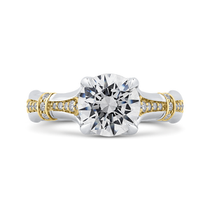 CA0279EH-37WY-2.00 Bridal Jewelry Carizza White Gold Rose Gold Yellow Gold Round Diamond Engagement Rings