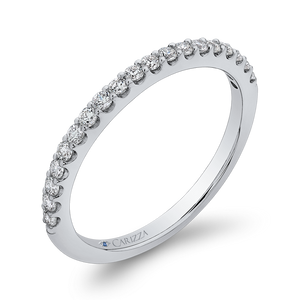 Round Diamond Half Eternity Wedding Band In 14K White Gold