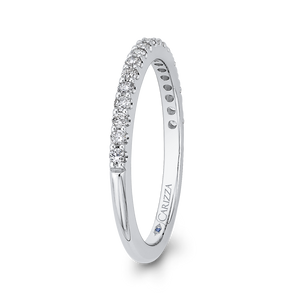 Round Diamond Half Eternity Wedding Band In 14K White Gold