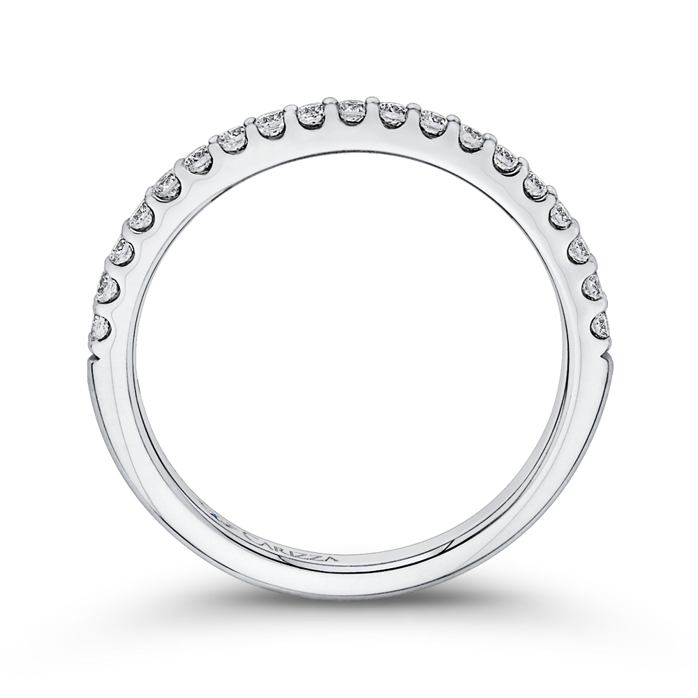 Round Diamond Half Eternity Wedding Band In 14K White Gold