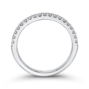 Round Diamond Half Eternity Wedding Band In 14K White Gold