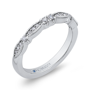 14K White Gold Round Diamond Wedding Band