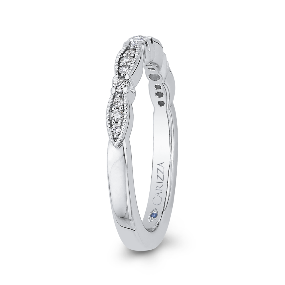 14K White Gold Round Diamond Wedding Band