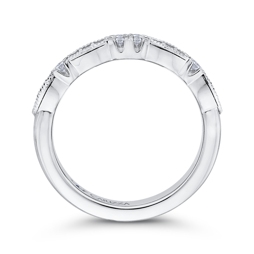 14K White Gold Round Diamond Wedding Band