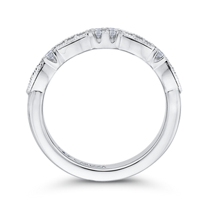 14K White Gold Round Diamond Wedding Band