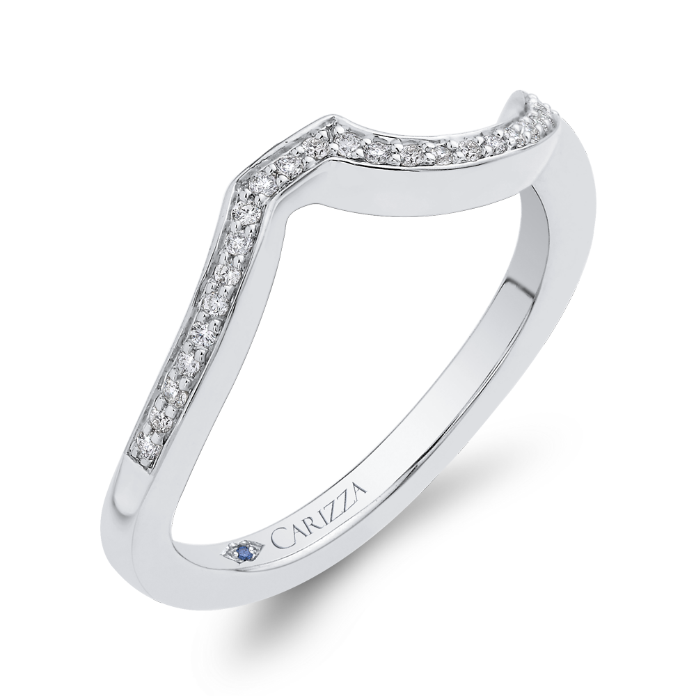 Round Diamond Wedding Band In 14K White Gold