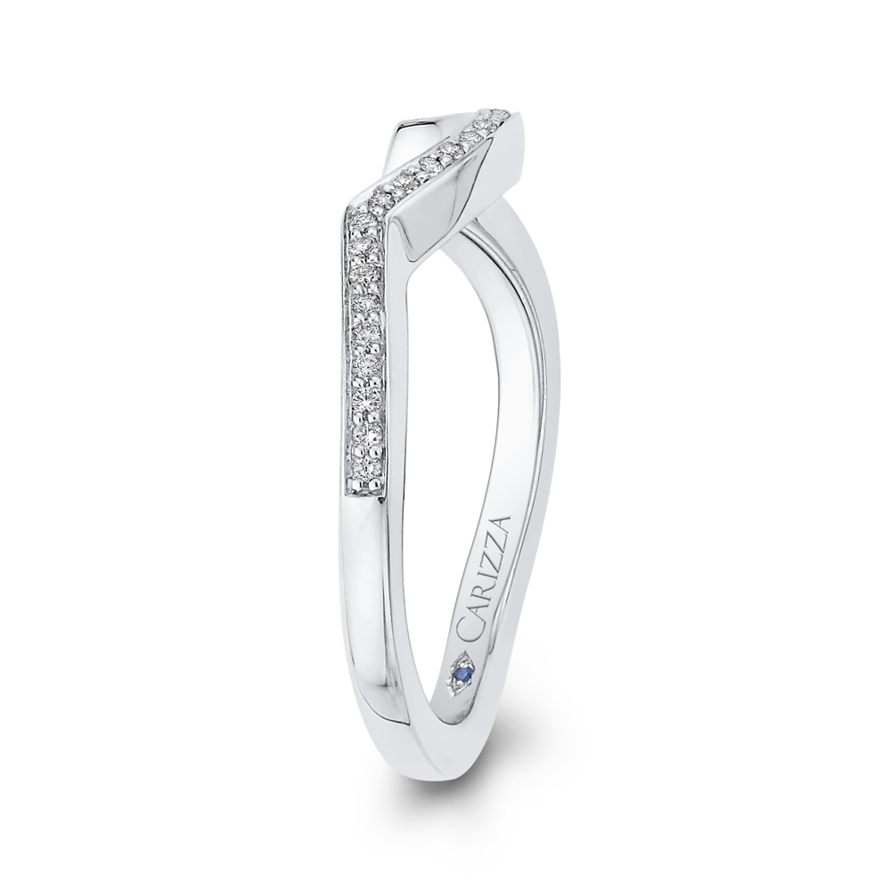 Round Diamond Wedding Band In 14K White Gold