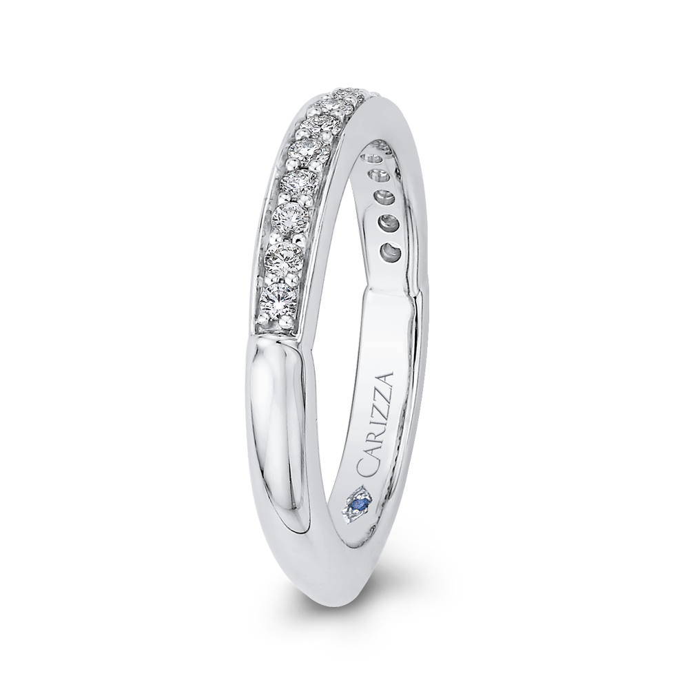 14K White Gold Round Diamond Half Eternity Wedding Band