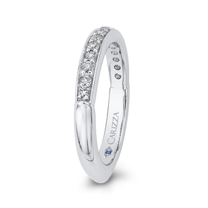 14K White Gold Round Diamond Half Eternity Wedding Band