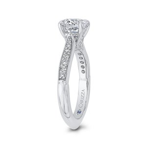 14K White Gold Round Diamond Engagement Ring (Semi Mount)