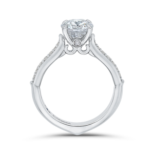 14K White Gold Round Diamond Engagement Ring (Semi Mount)