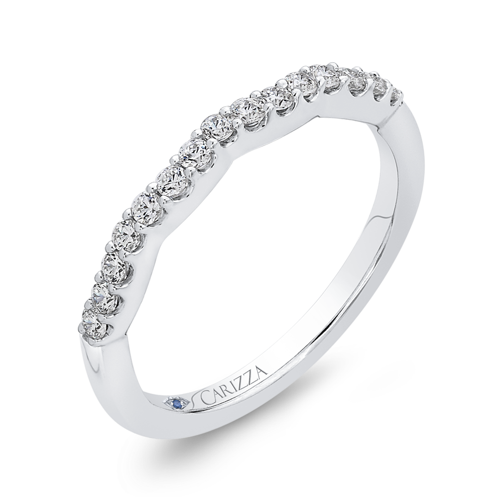 14K White Gold Round Diamond Wedding Band