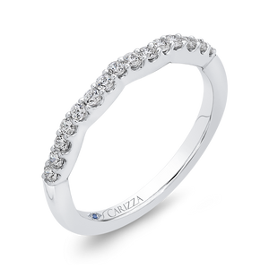 14K White Gold Round Diamond Wedding Band