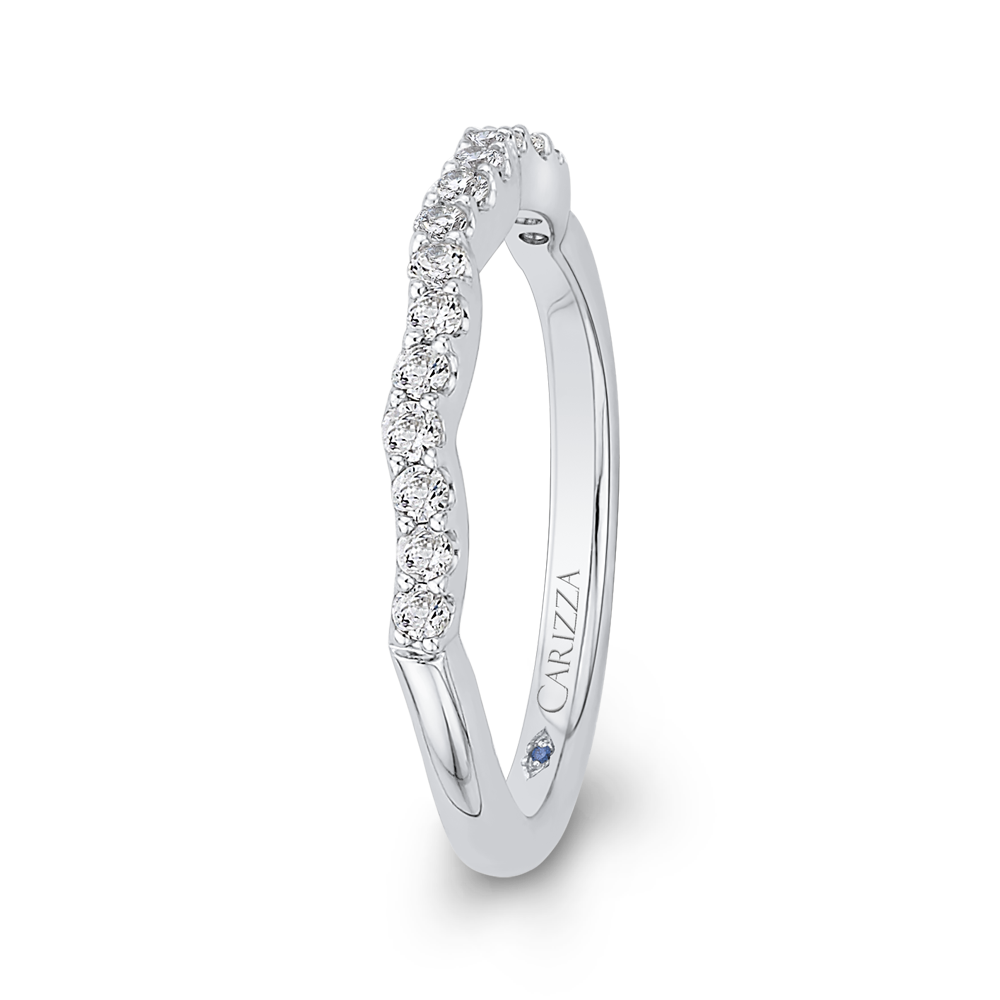 14K White Gold Round Diamond Wedding Band