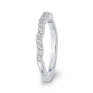 14K White Gold Round Diamond Wedding Band