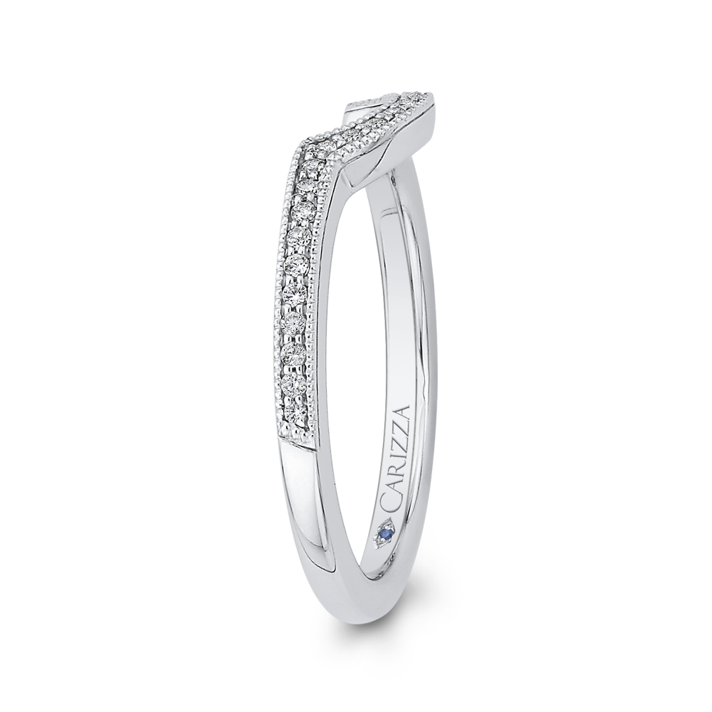 14K White Gold Round Diamond Half Eternity Wedding Band