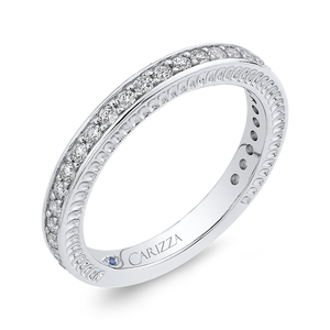 14K White Gold Round Diamond Wedding Band